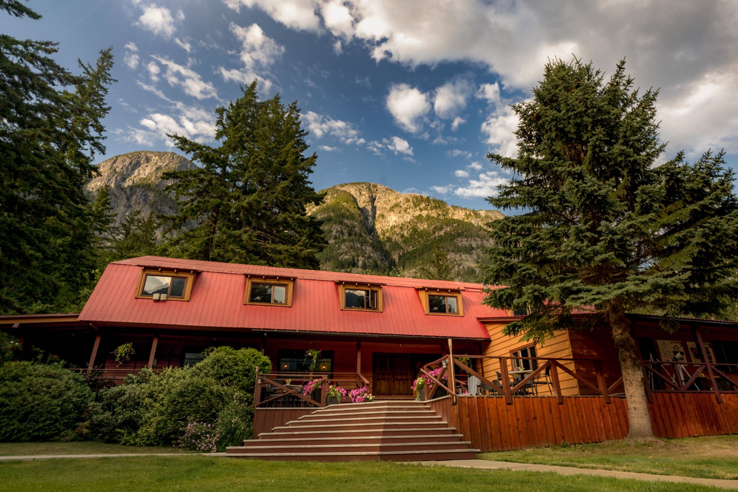 The entrance of the main lodge