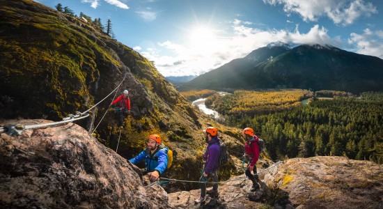 Climb a Via Ferrata above the Great Bear Rainforest Bella Coola with Tweedsmuir Park Lodge 